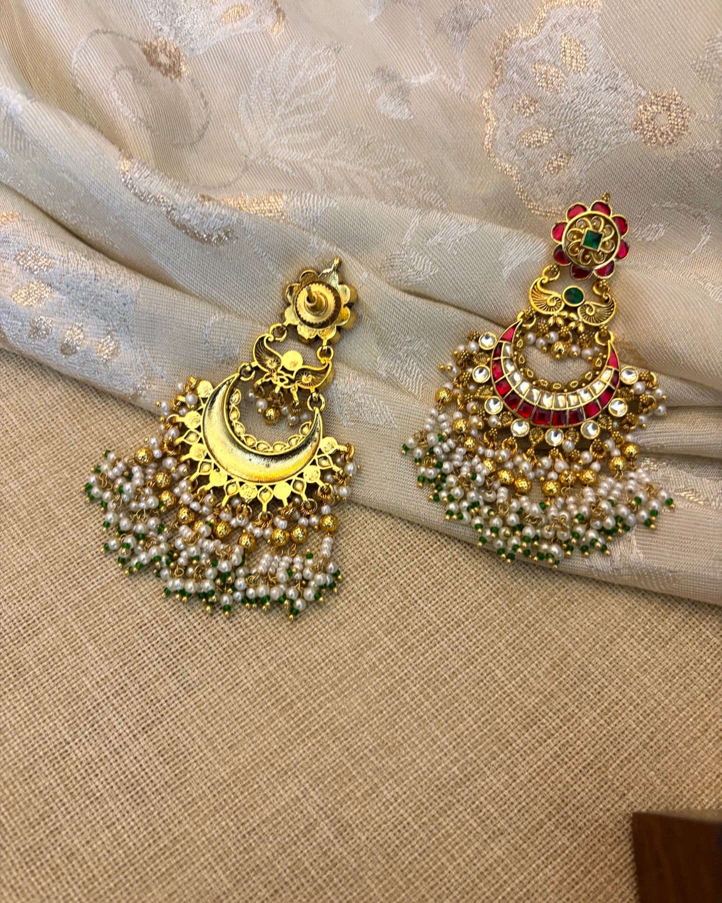 Heritage Glow Antique Kundan Earrings | ER121