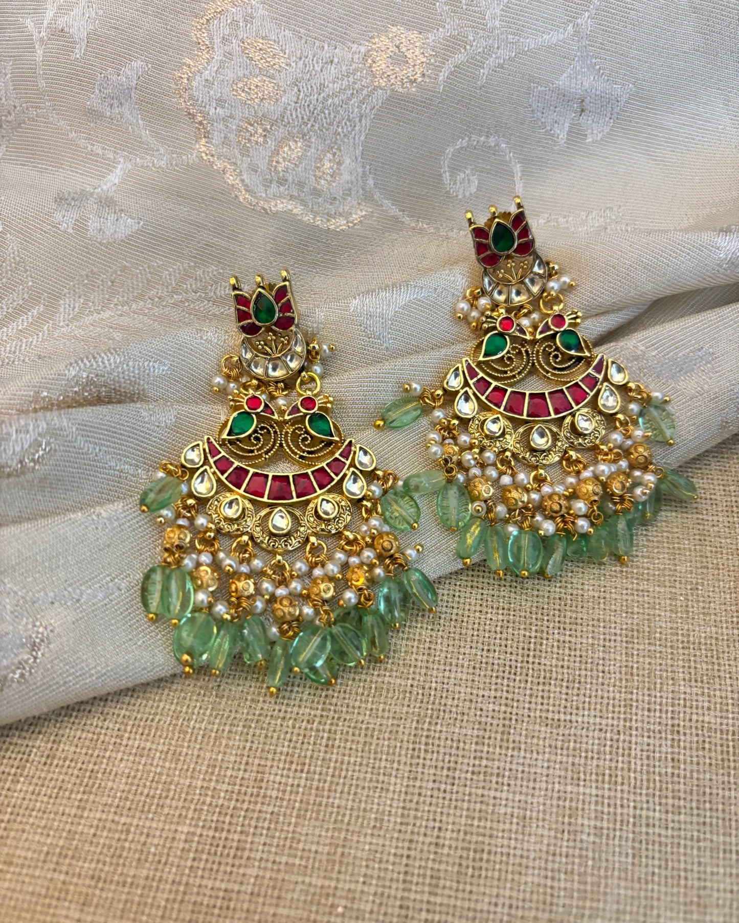 Heritage Glow Antique Kundan Earrings | ER123