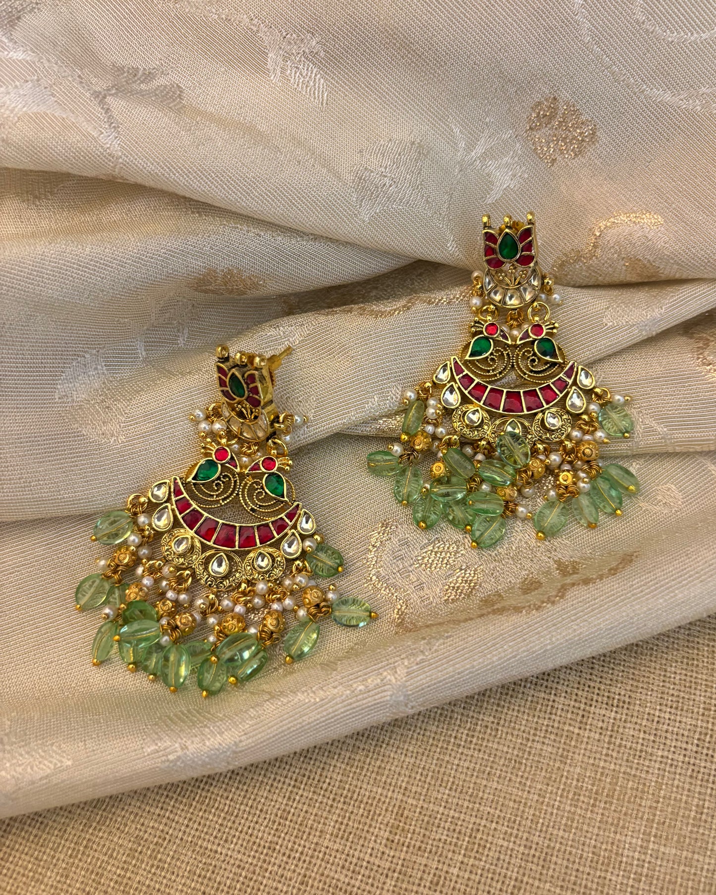 Heritage Glow Antique Kundan Earrings | ER123
