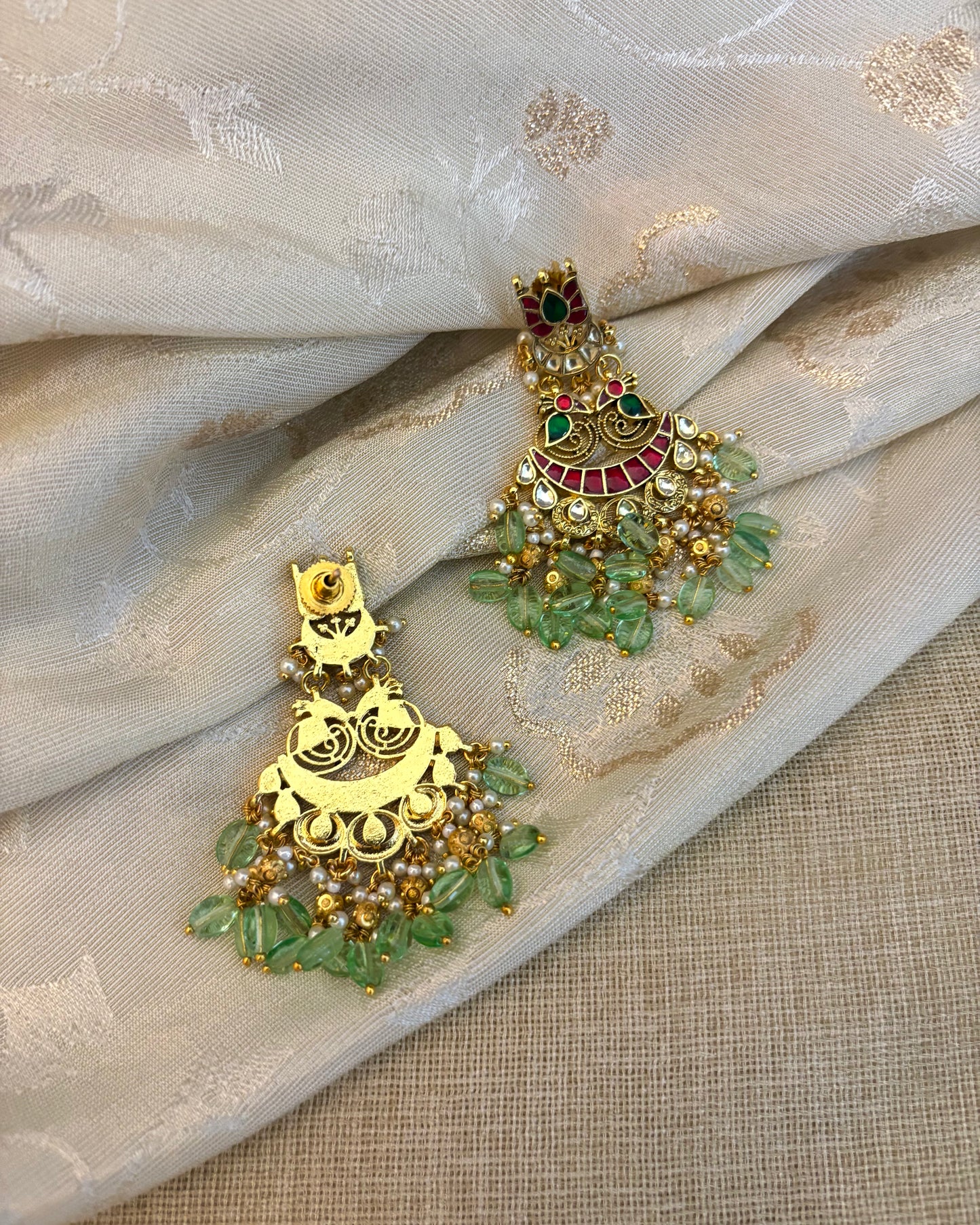 Heritage Glow Antique Kundan Earrings | ER123