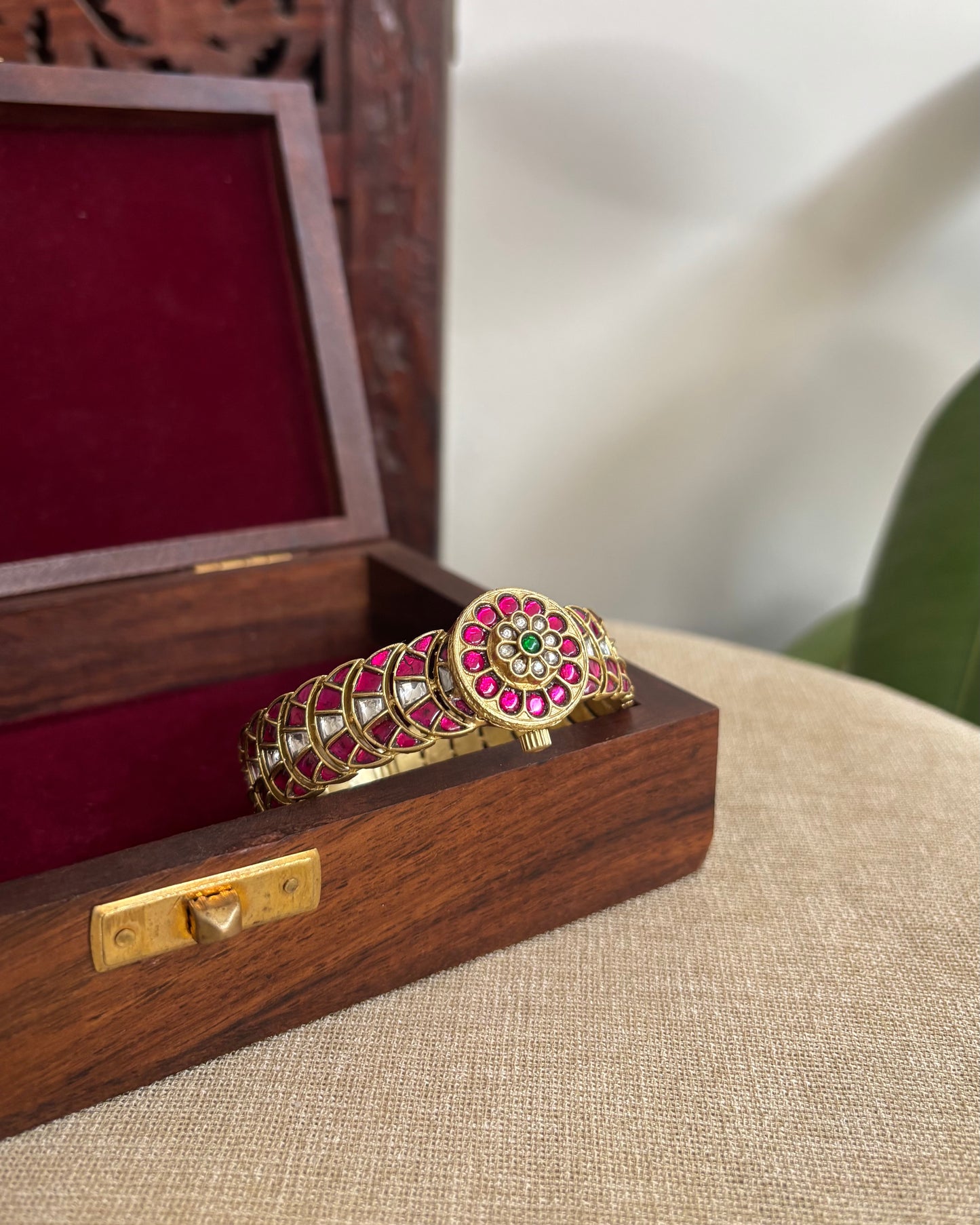 Jadau Kundan Gold Plated Bangles — Multicolor | BA039