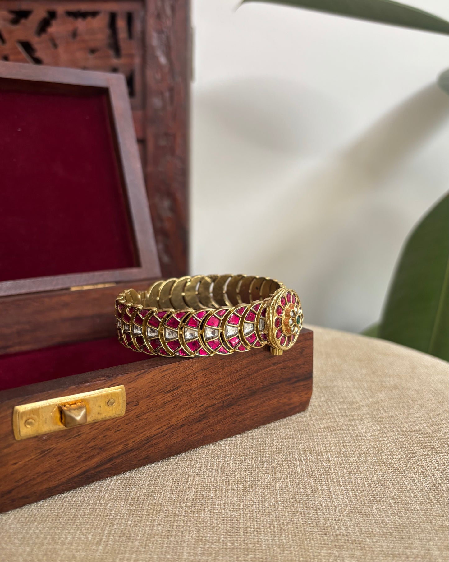 Jadau Kundan Gold Plated Bangles — Multicolor | BA039