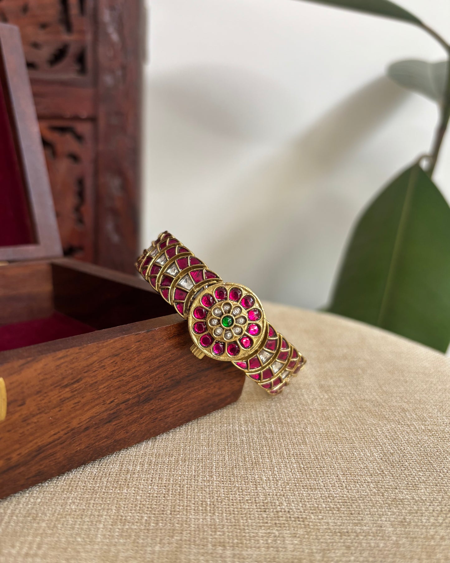 Jadau Kundan Gold Plated Bangles — Multicolor | BA039