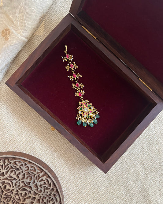 Peacock-Inspired Jadau Maang Tikka | MT133