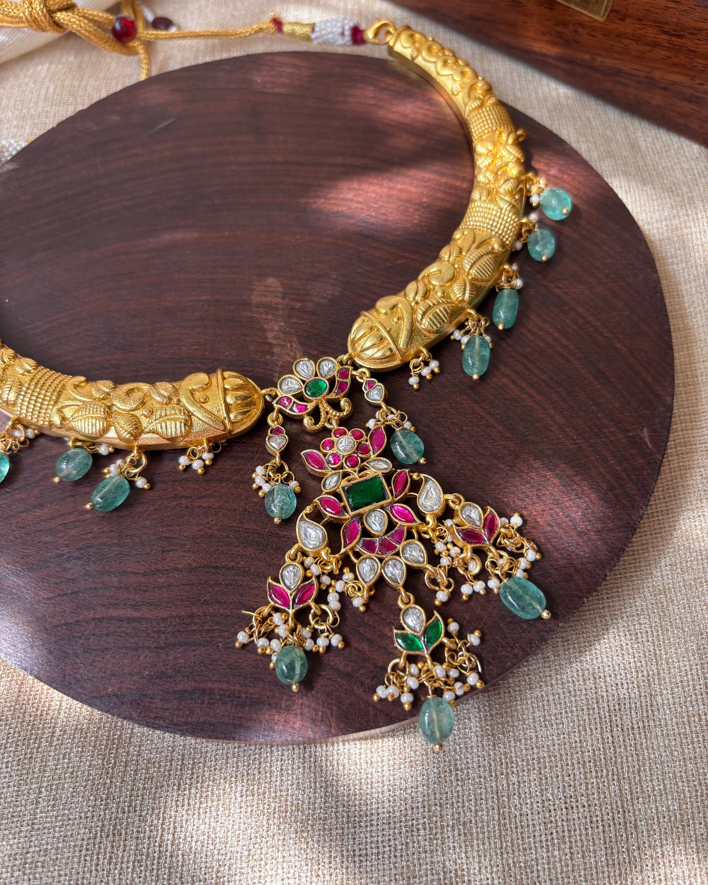 Bloom Floral Kanti Necklace Set – Statement Style with Matching Earrings | NC071