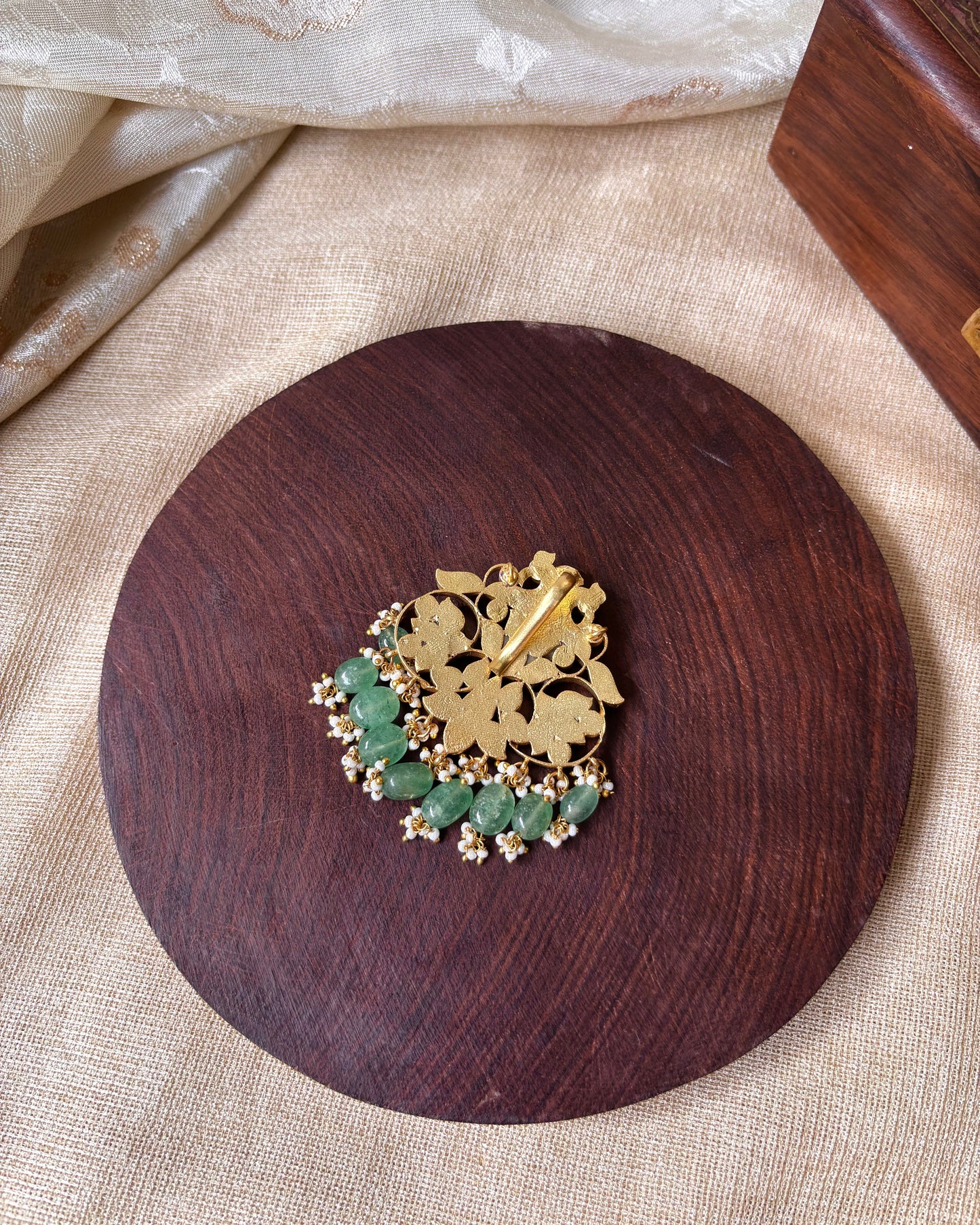 Multicolor Handcrafted Jadau Kundan Peacock Hair Pin | HA069