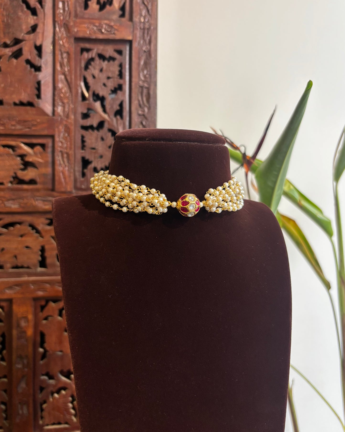 The Classic Pearl Edit: Convertible Choker Necklace| Pink | NC241