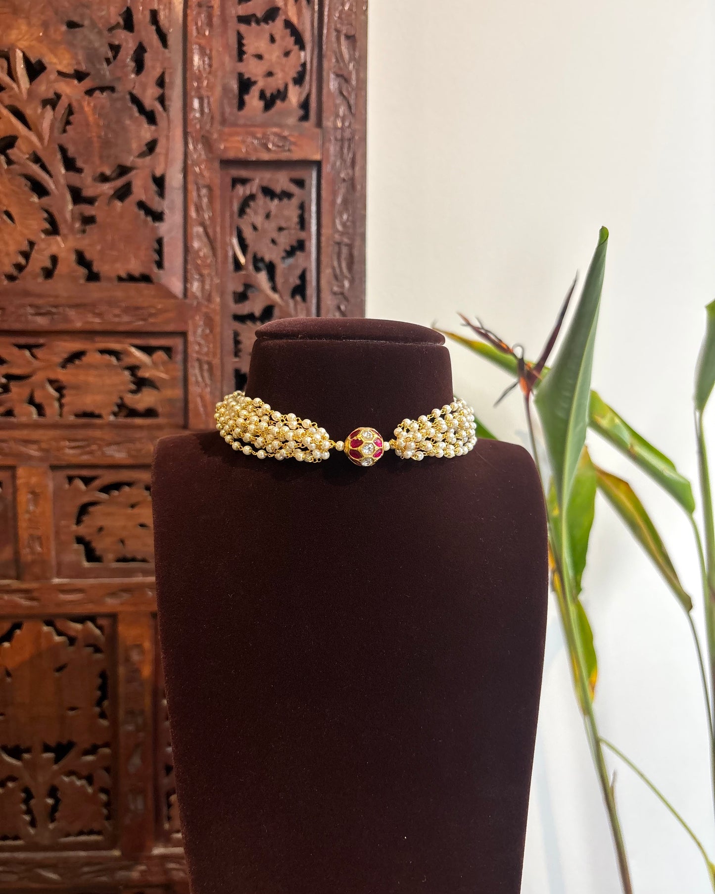 The Classic Pearl Edit: Convertible Choker Necklace| Pink | NC241