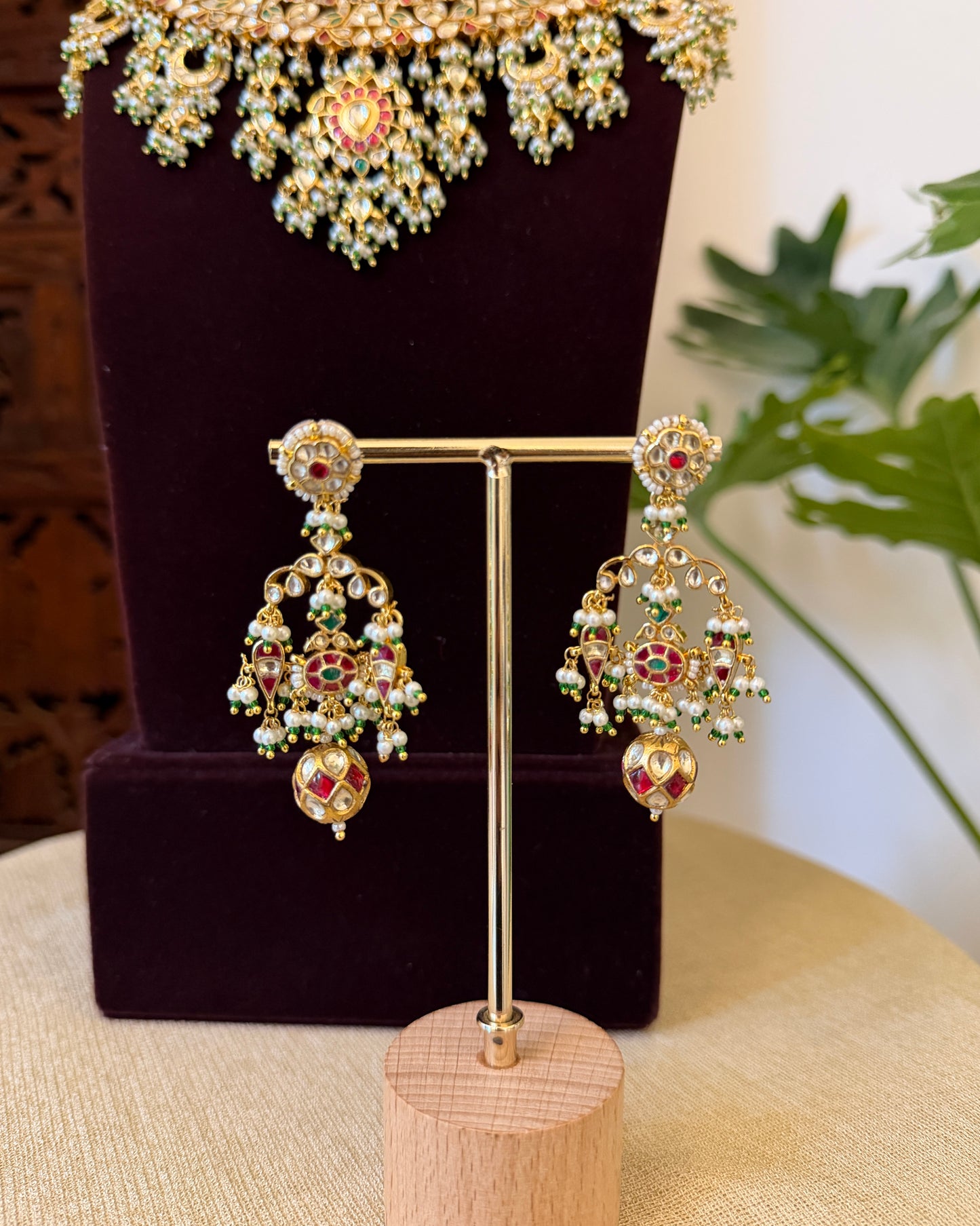 Peacock Kundan Bridal Necklace Set with Matching Earrings & Tikka  | NC677