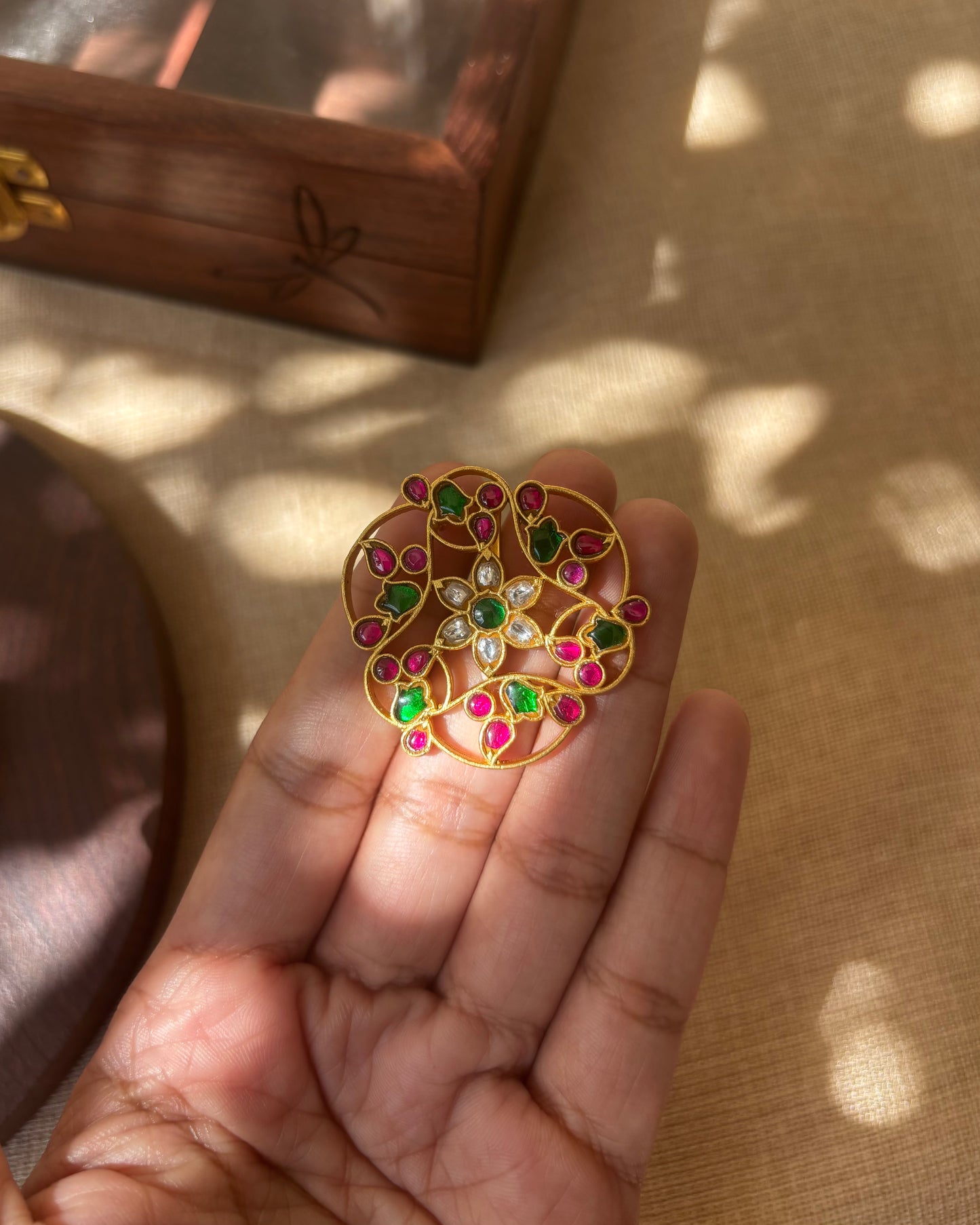 Multicolor Floral Jadau Kundan Hair Pendants | HA078