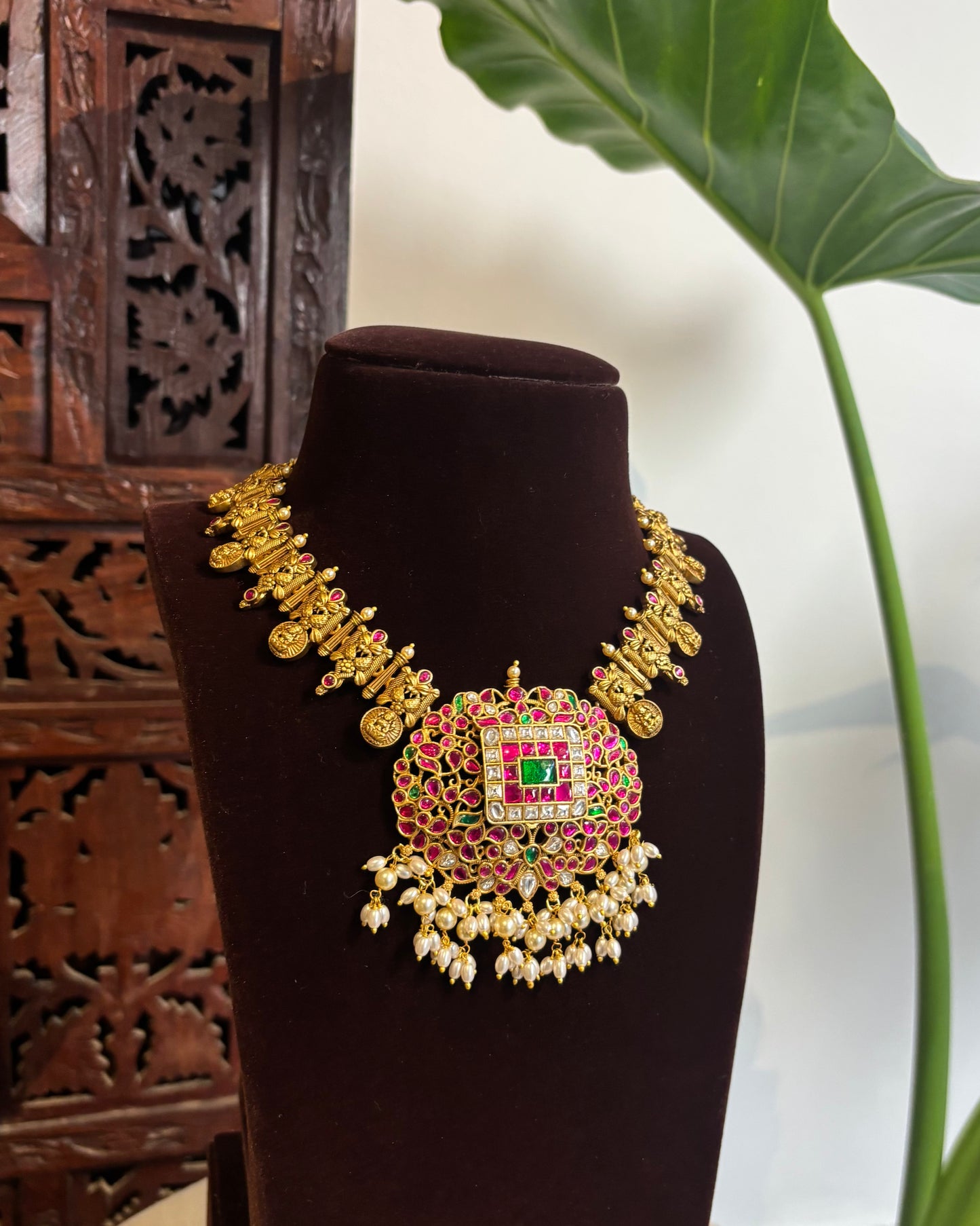 The Royal Kaasu Edit: Jadau Kundan Matte Finish Necklace | NC245