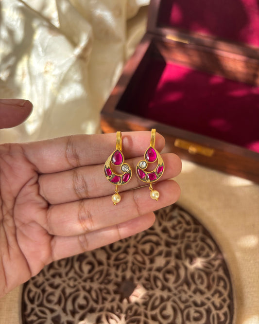 Handcrafted Peacock Bugadi – Jadau Kundan Ear Accessory in Gold Plating | ER062
