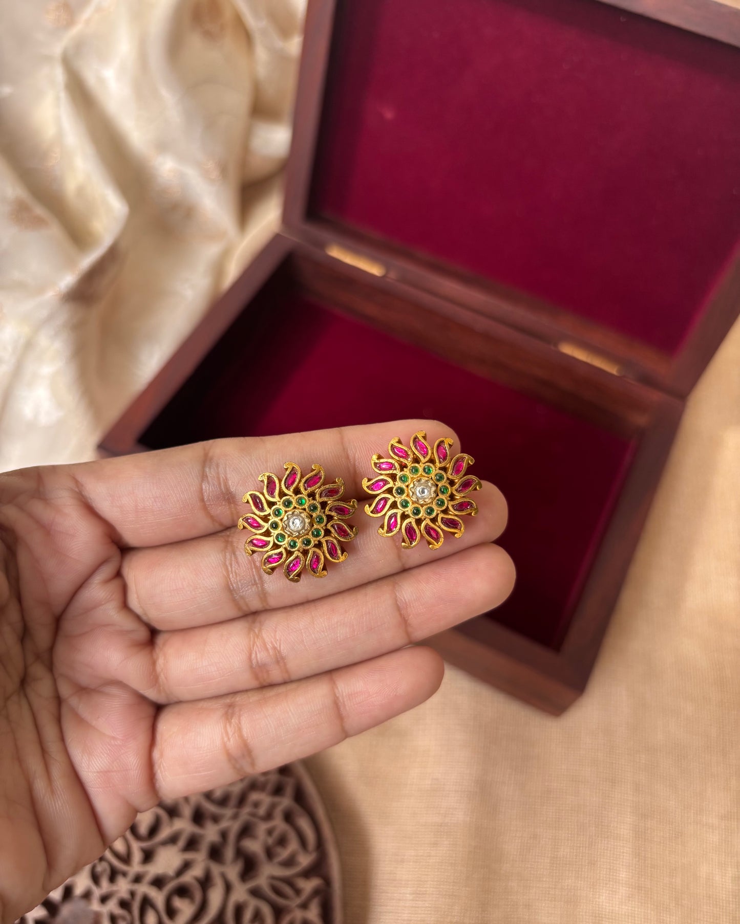 Multicolor Floral Stud Earrings | ER045