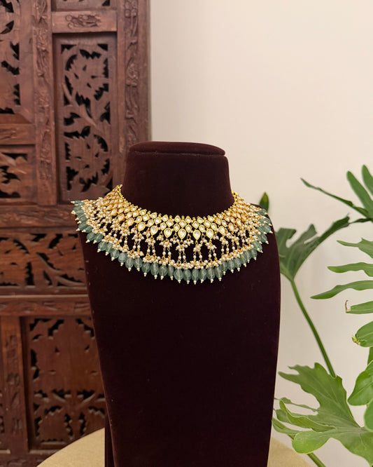 Peacock Kundan Bridal Necklace Set with Matching Earrings  | NC682