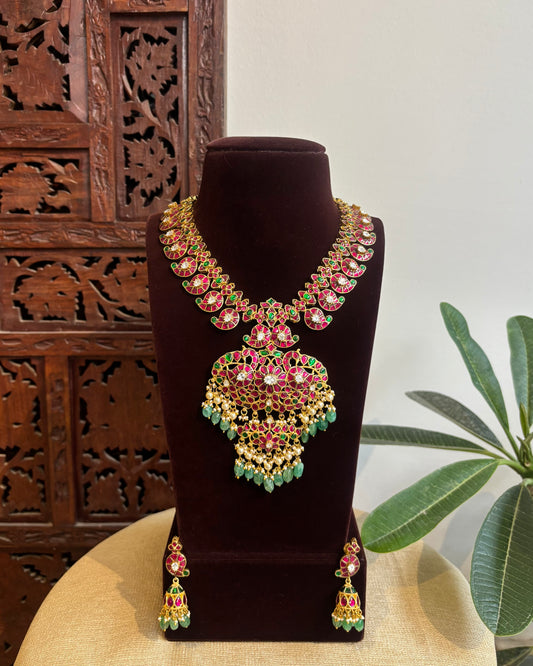 Mossanite Kundan Mango Lakshmi Necklace – Contemporary Design | NC490
