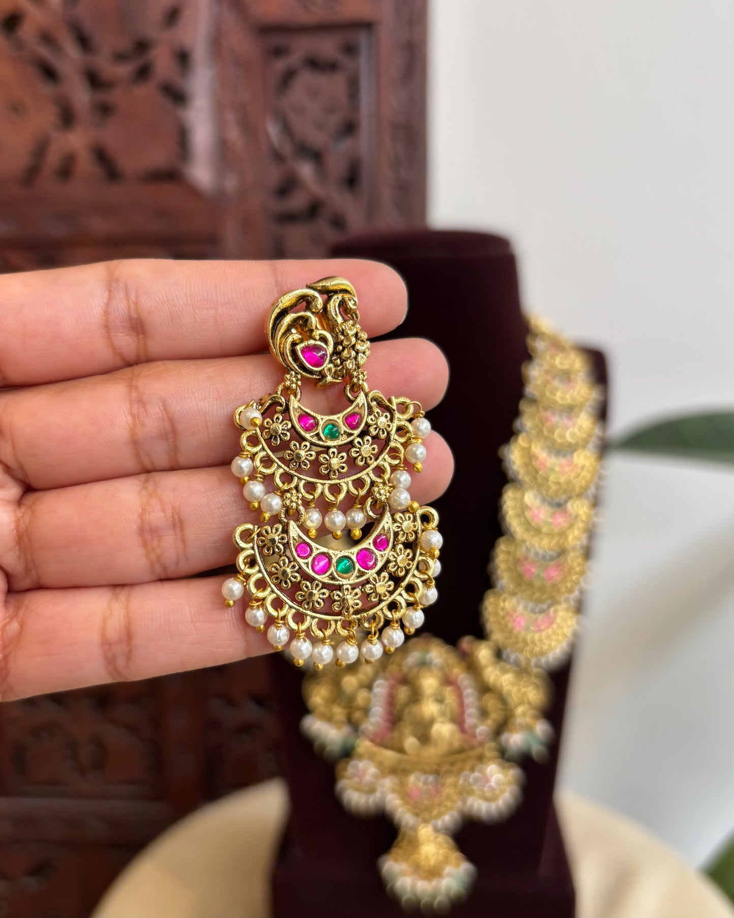 Jadau Kundan Peacock Floral Necklace | NC348