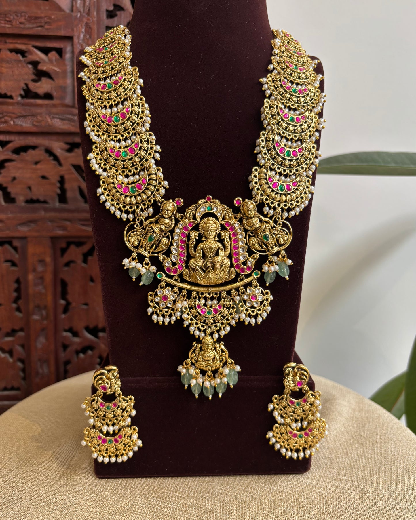 Jadau Kundan Peacock Floral Necklace | NC348