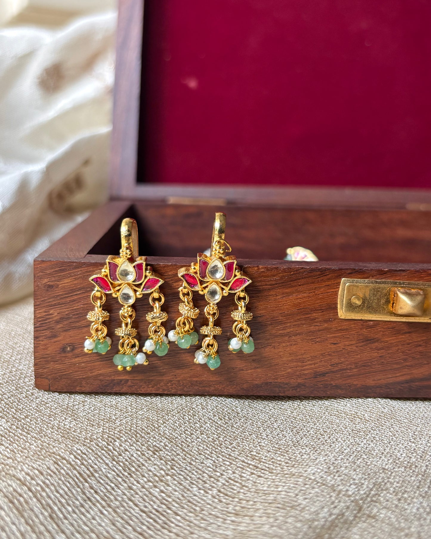 Lotus Multicolor Jadau Kundan Hair Pins (Set of 2) | HA143