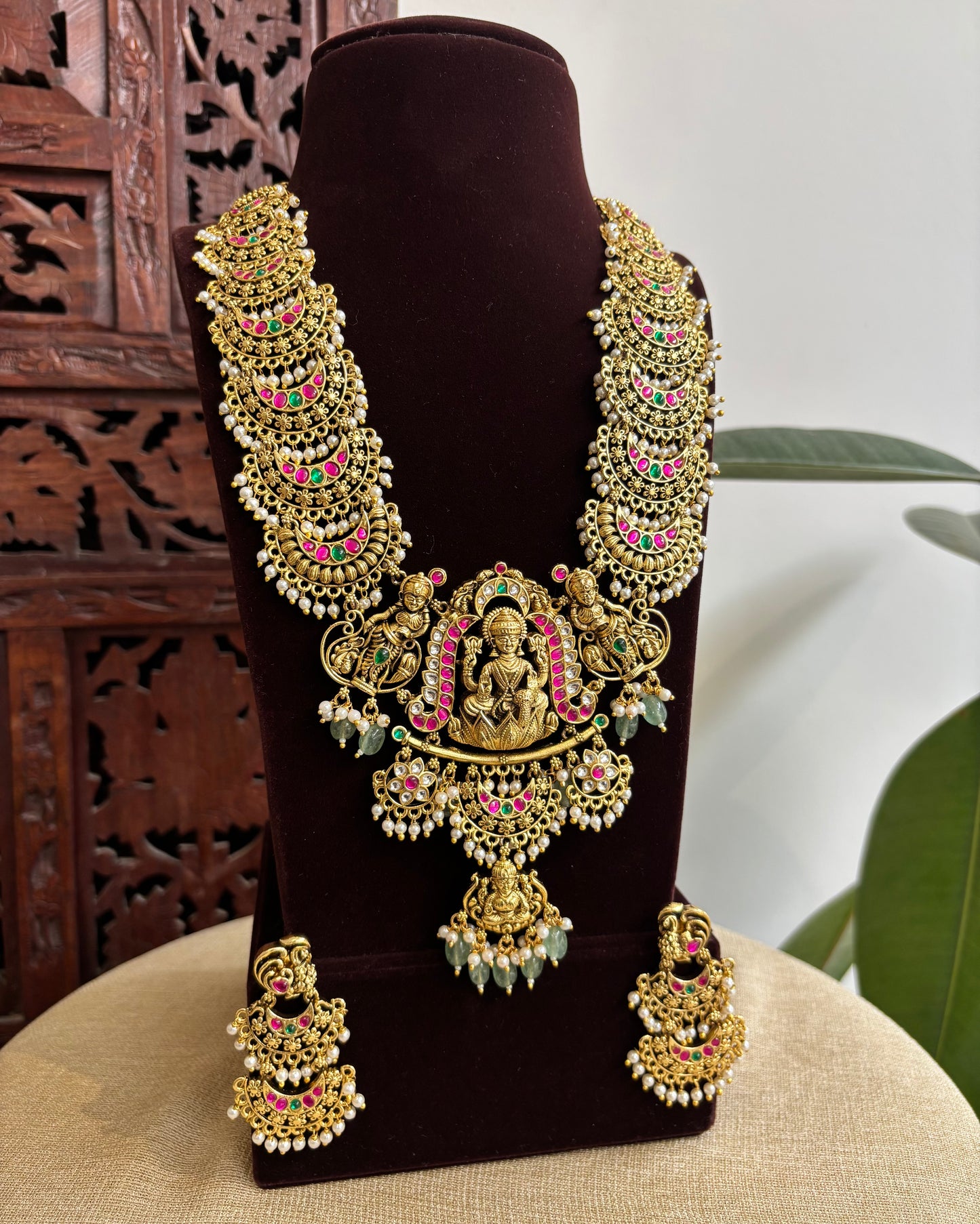Jadau Kundan Peacock Floral Necklace | NC348