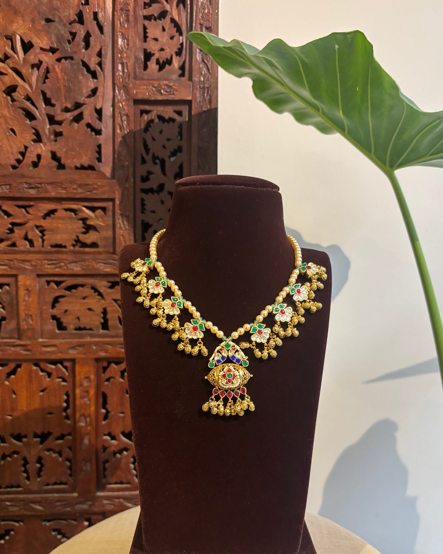 The Mayura Bloom – Mid-Length Pearl & Peacock Set | NC257