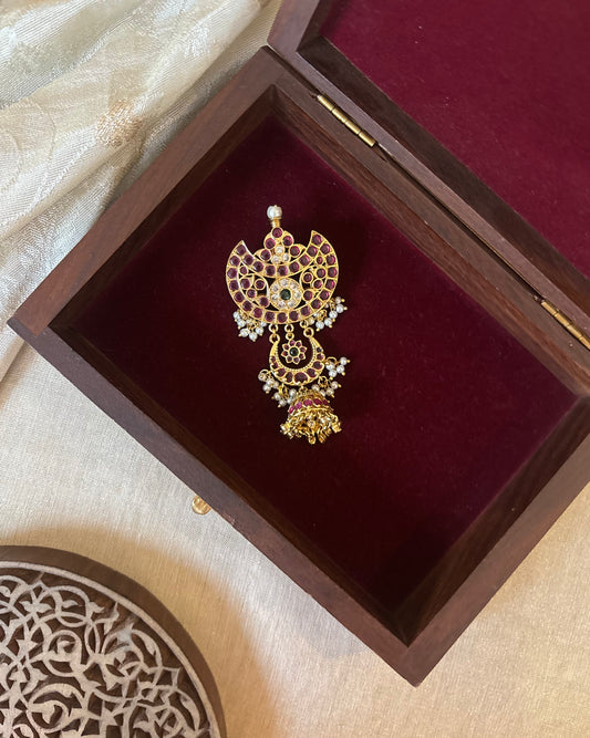 Multicolor Royal Floral Jadau Kundan Pendant | HA295