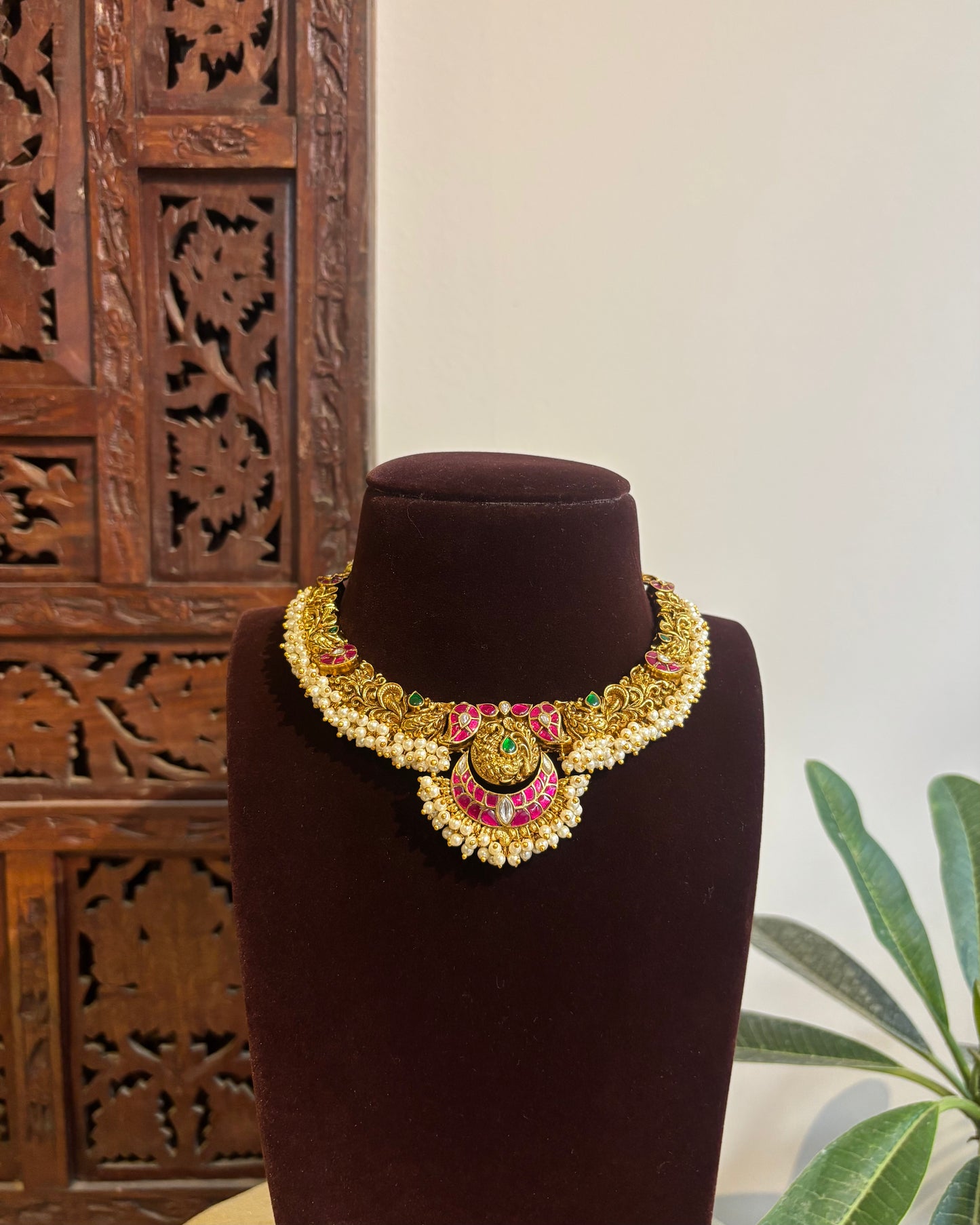 Bloom Floral Kanti Necklace Set – Statement Style with Matching Earrings | NC489