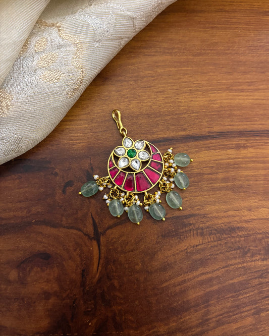 Floral Peacock Jadau Kundan Maang Tikka | MT123