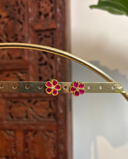 Ruby Floral Stud Earrings | ER181