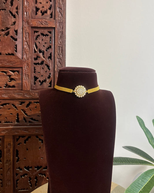 2 in 1 Kundan Chain Choker Floral Design | Handmade Gold Plated | NC487