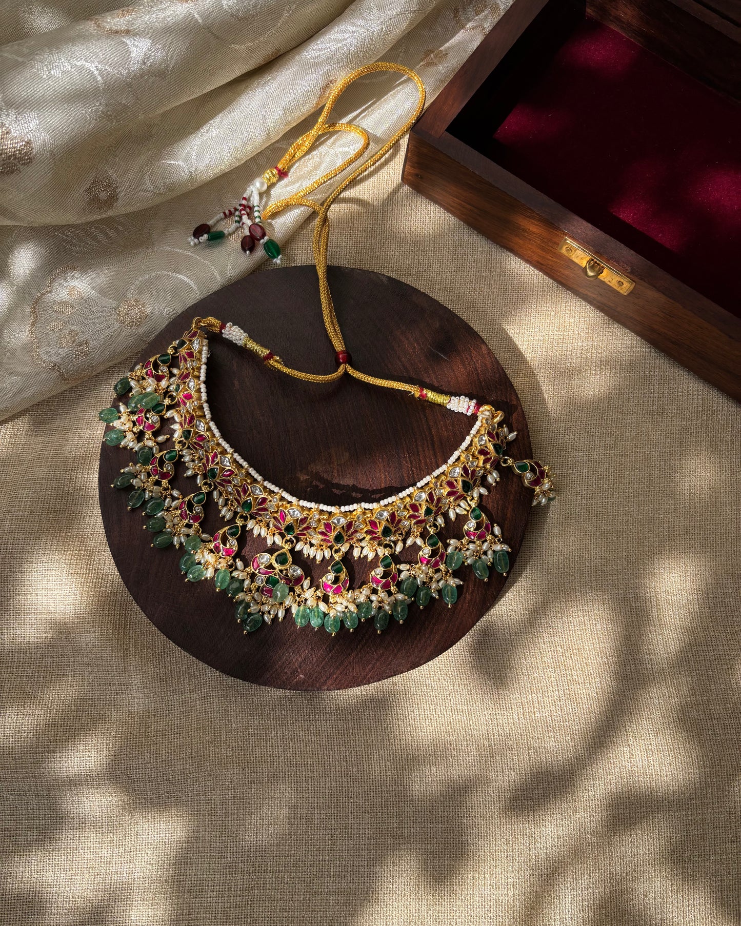 Intricate Floral Jadau Kundan Choker Necklace | NC155