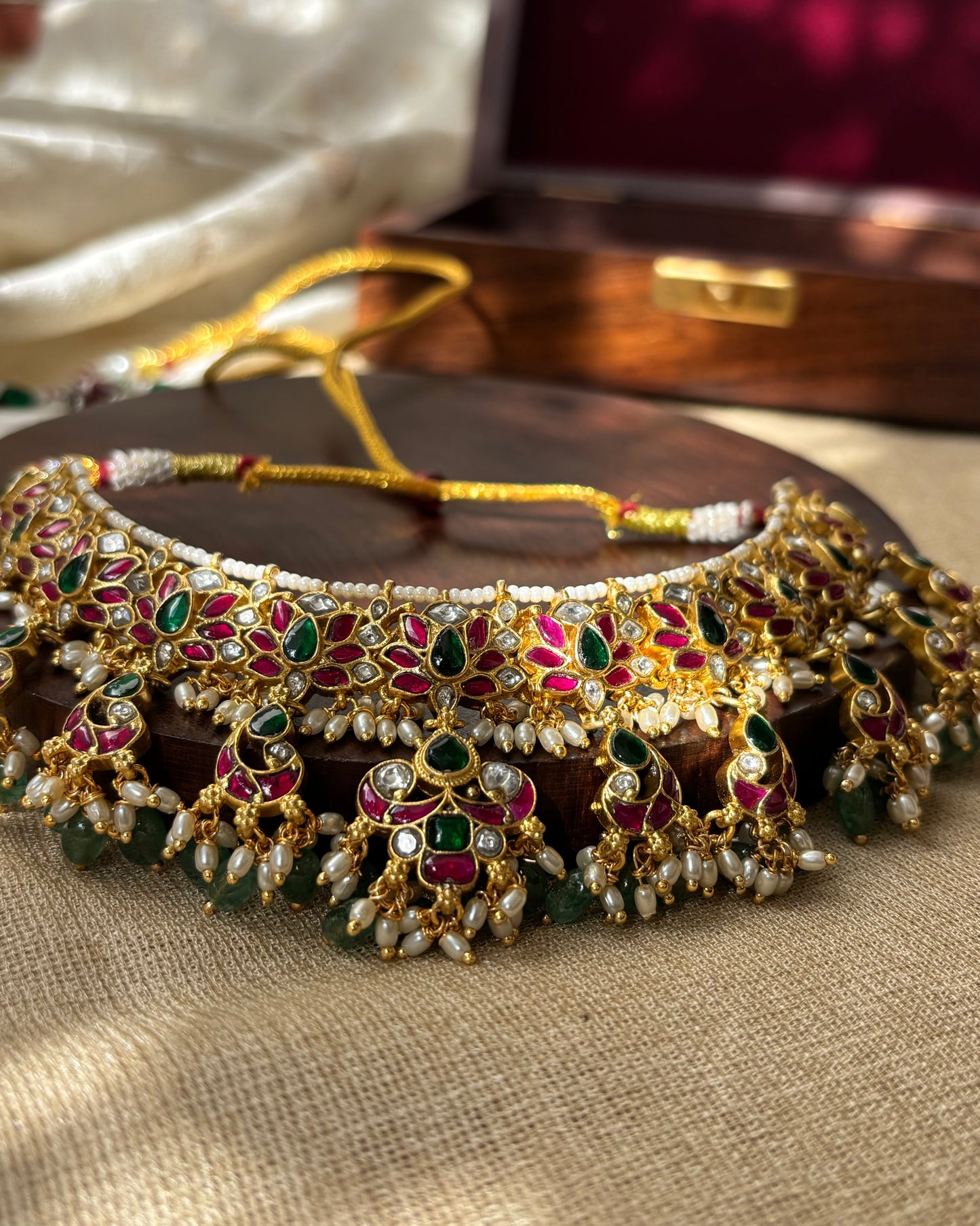 Intricate Floral Jadau Kundan Choker Necklace | NC155