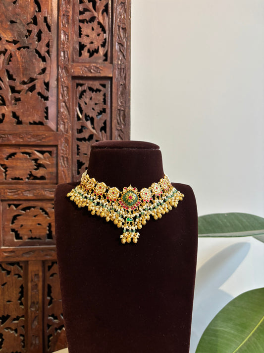 Multicolor Kundan Floral Necklace | NC370