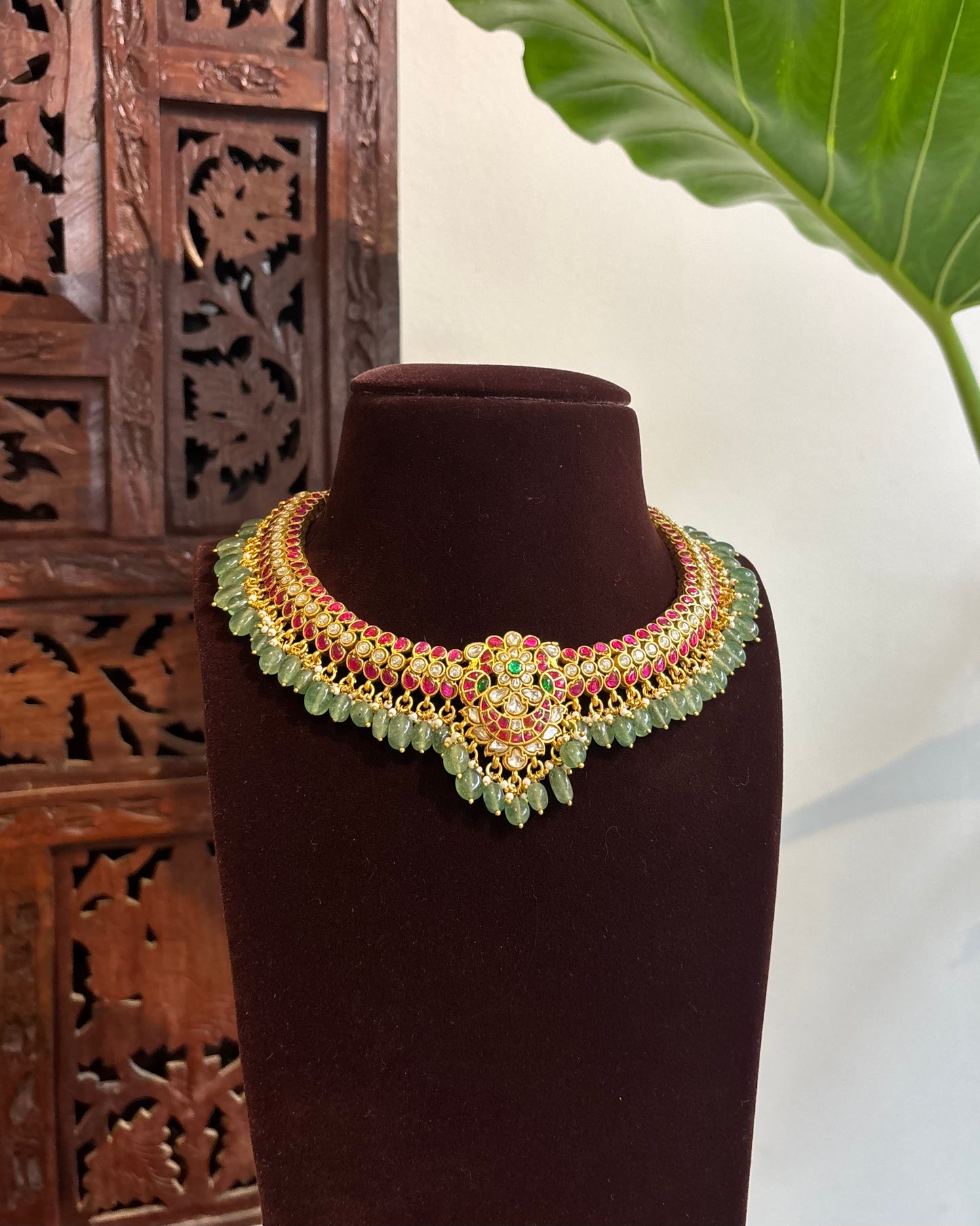 Jadau Kundan Peacock Floral Necklace | NC266