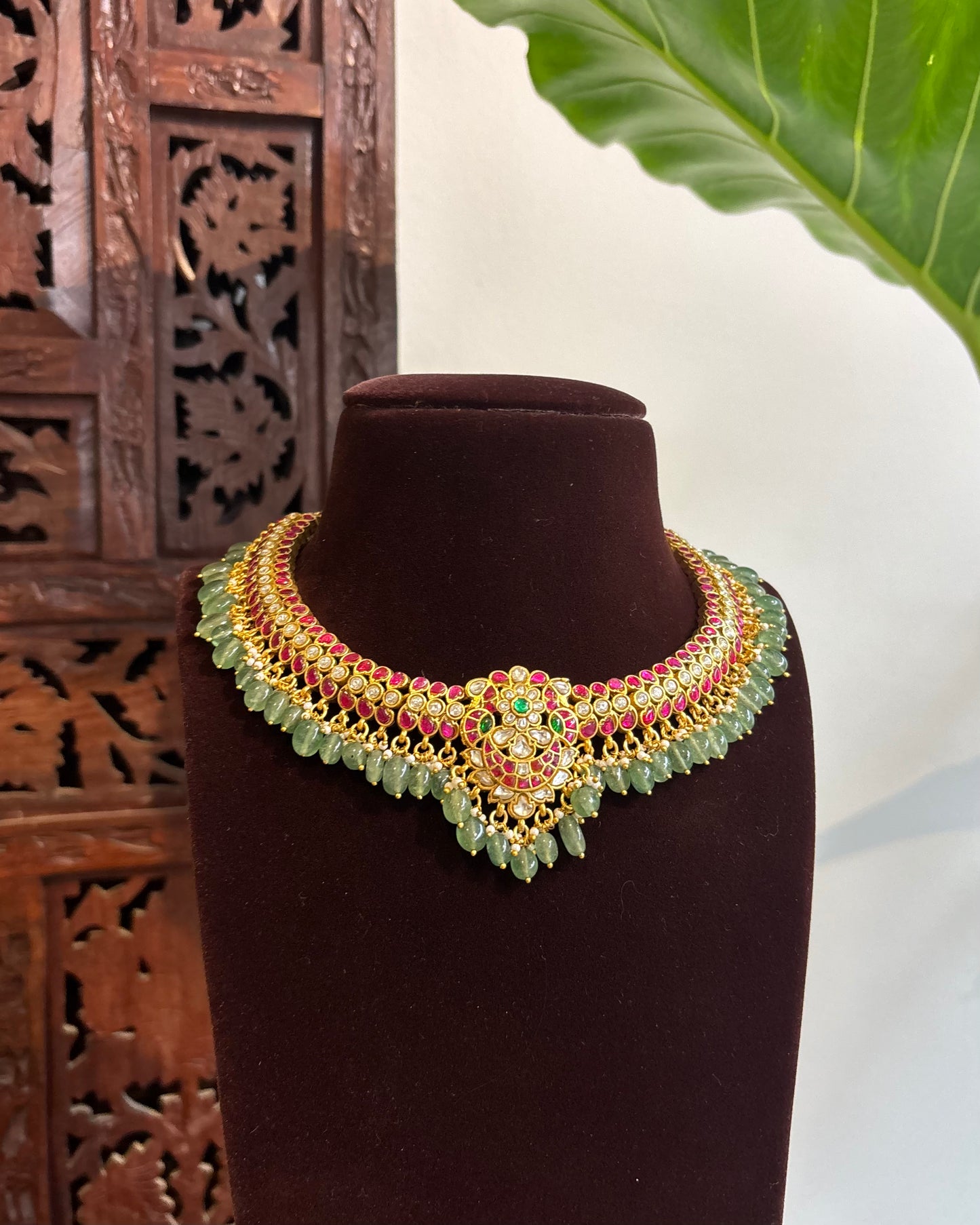 Jadau Kundan Peacock Floral Necklace | NC266