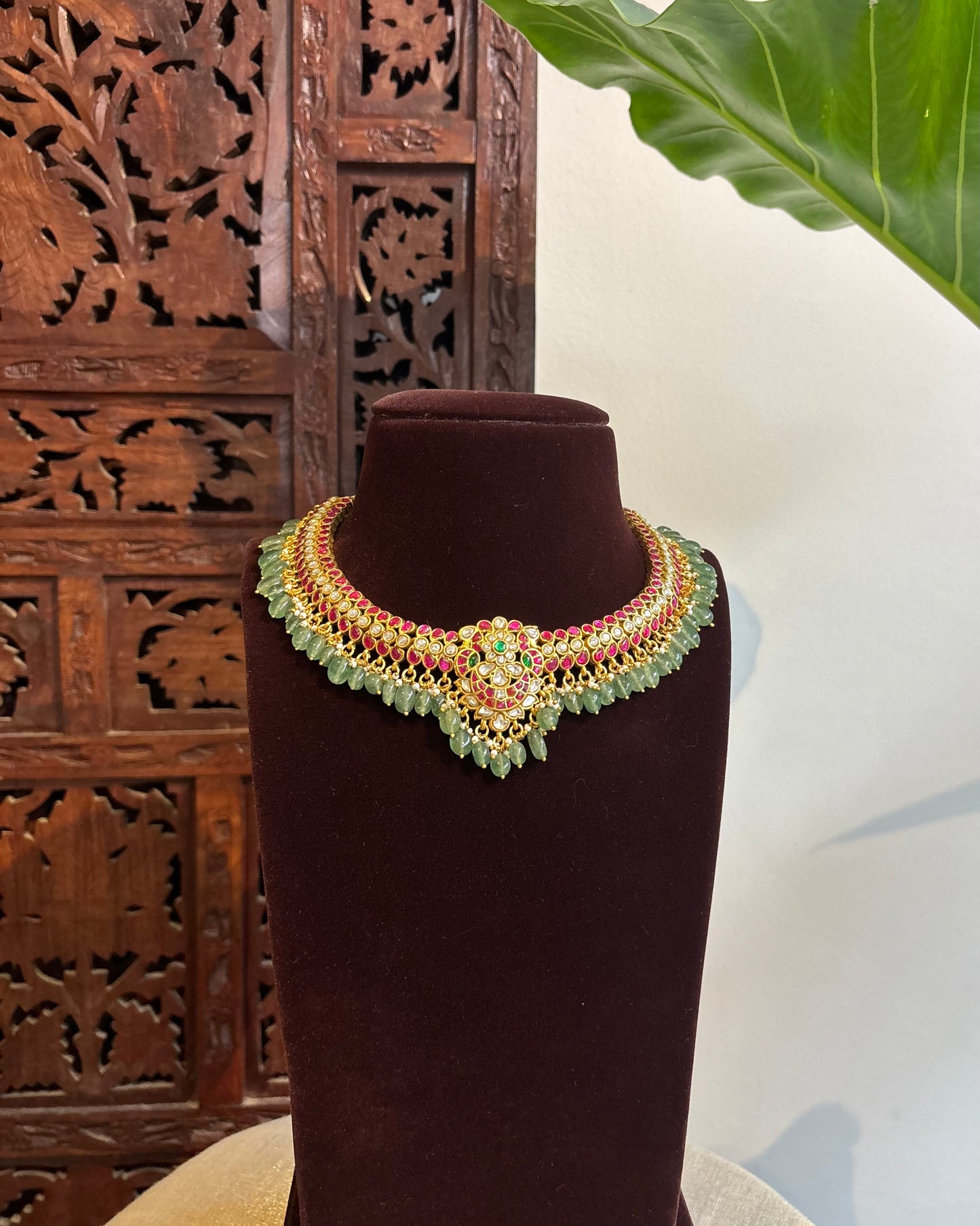 Jadau Kundan Peacock Floral Necklace | NC266