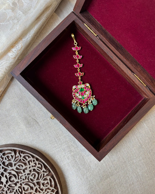 Peacock-Inspired Jadau Maang Tikka | MT147