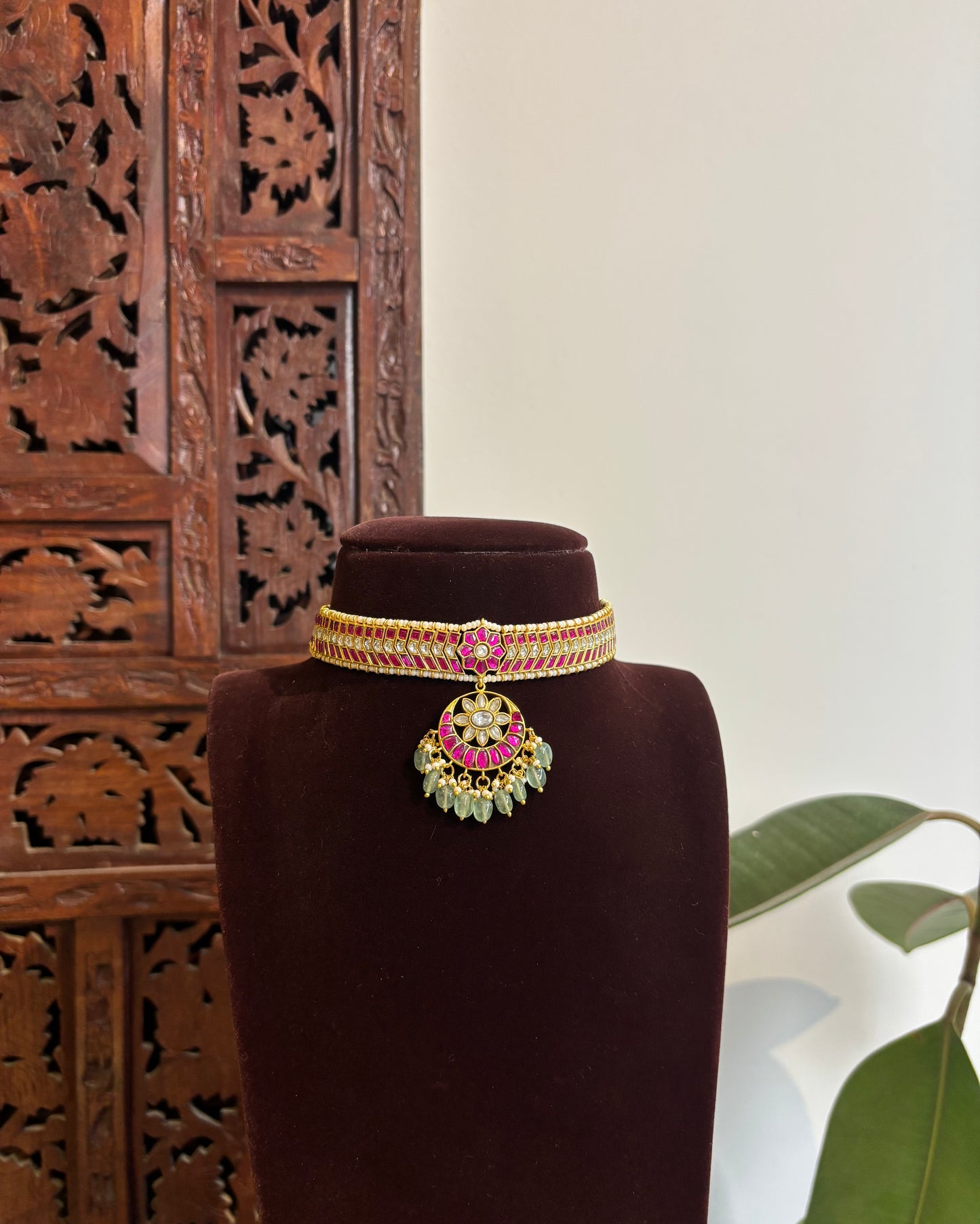 Multicolor Jadau Kundan Floral Necklace | NC355