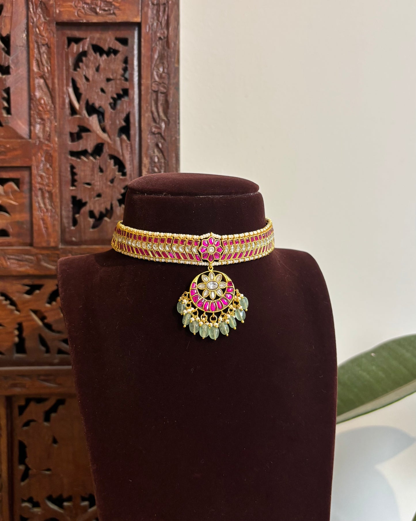 Multicolor Jadau Kundan Floral Necklace | NC355