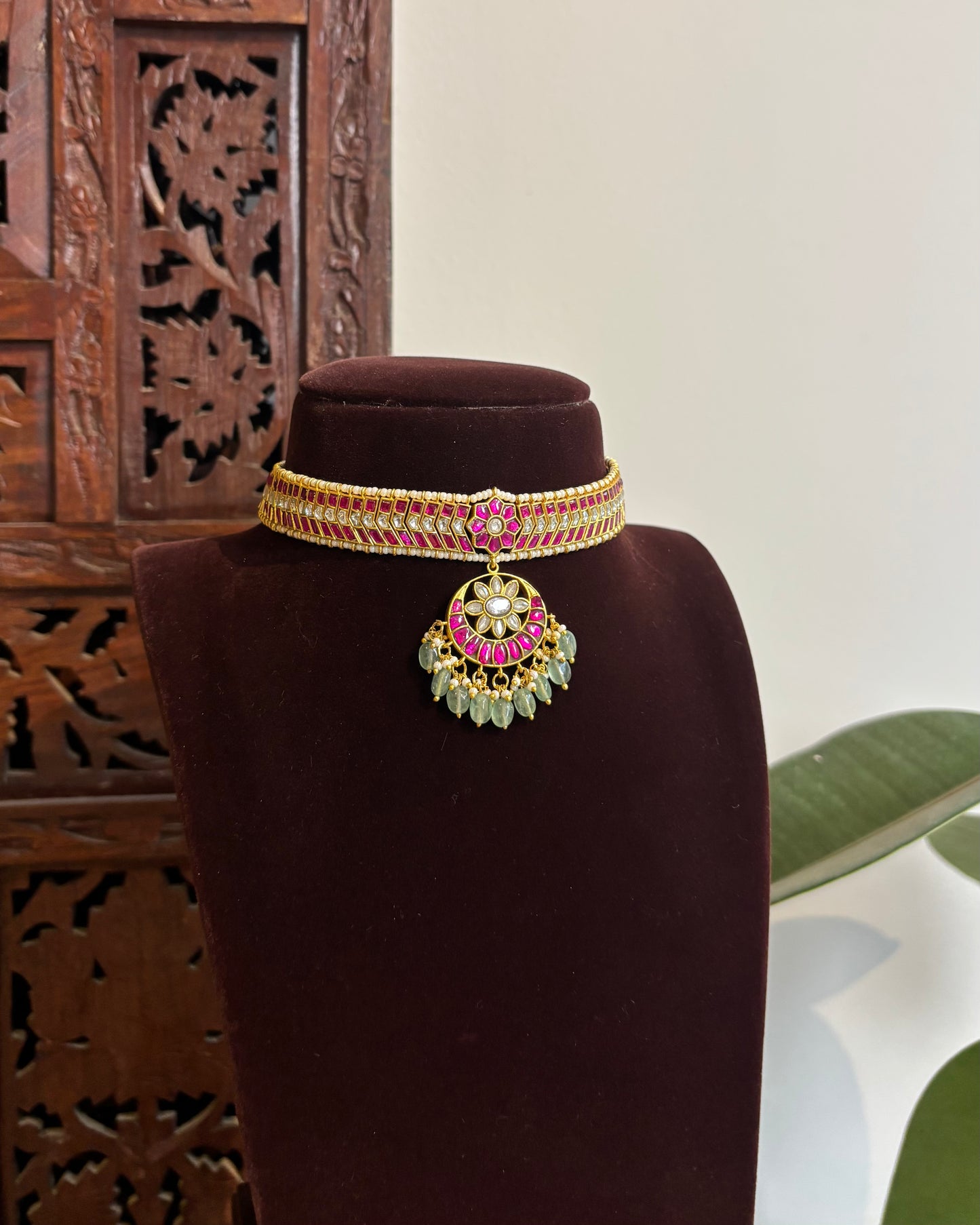 Multicolor Jadau Kundan Floral Necklace | NC355