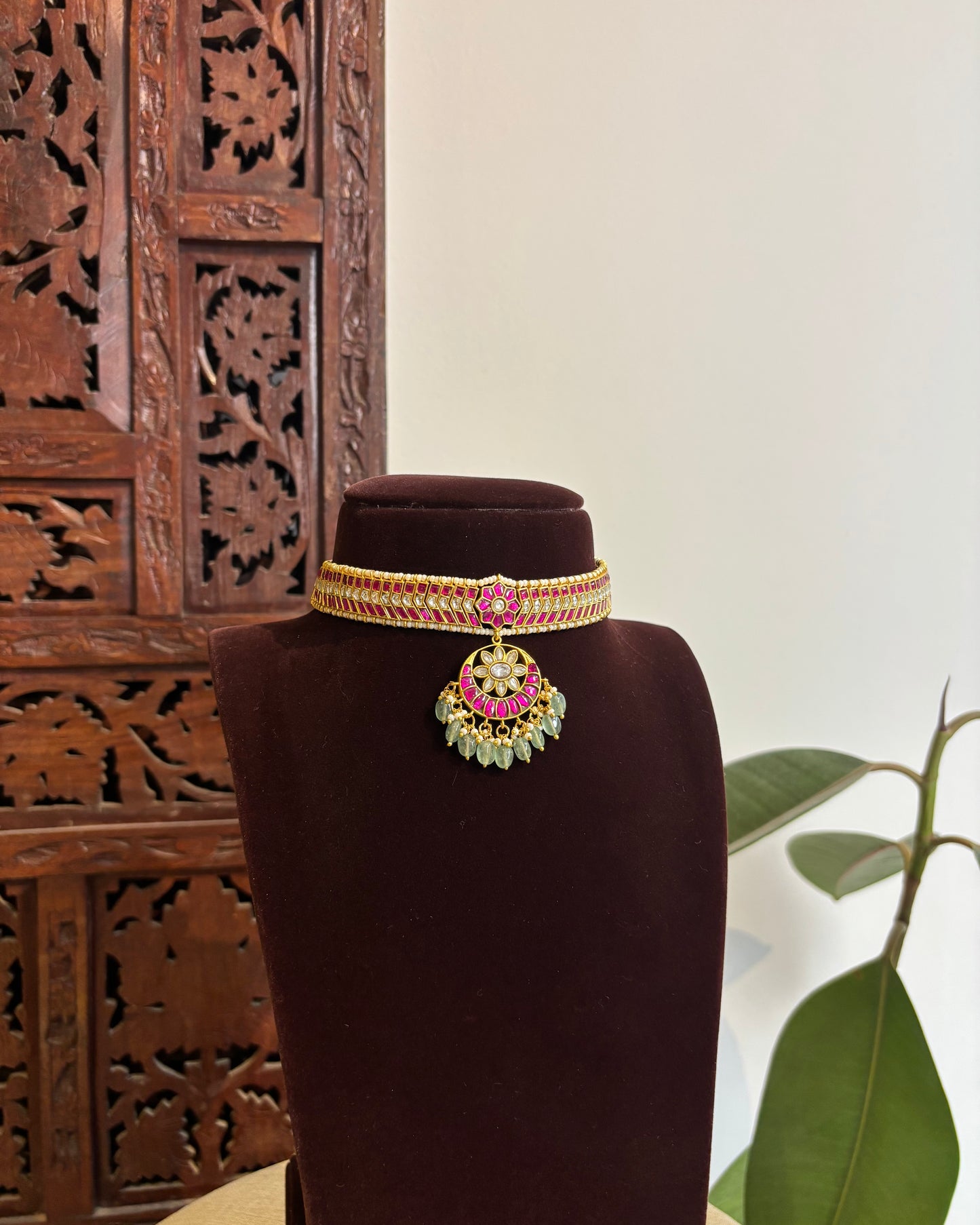 Multicolor Jadau Kundan Floral Necklace | NC355