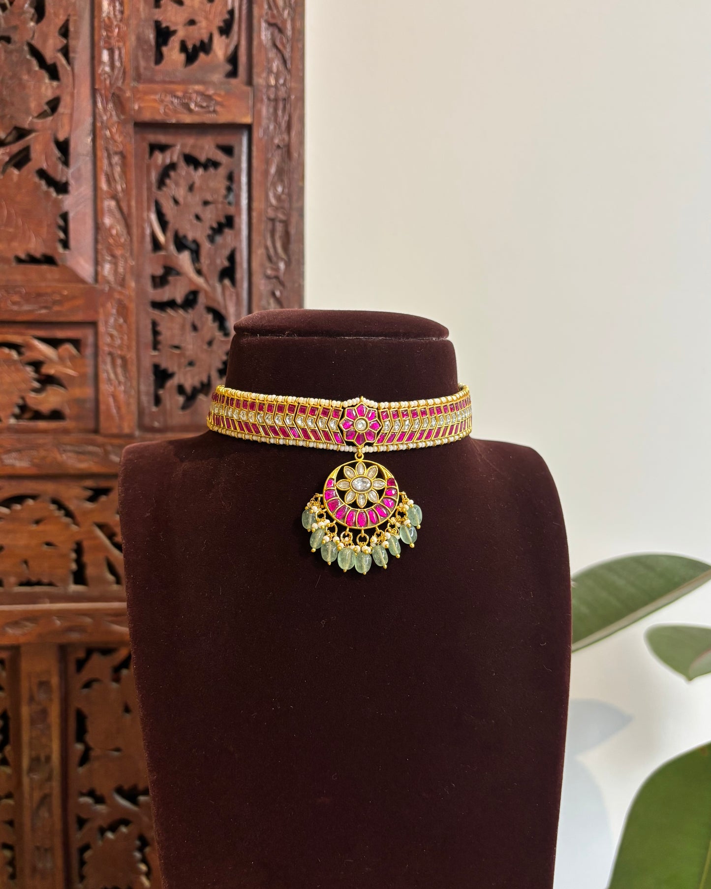 Multicolor Jadau Kundan Floral Necklace | NC355