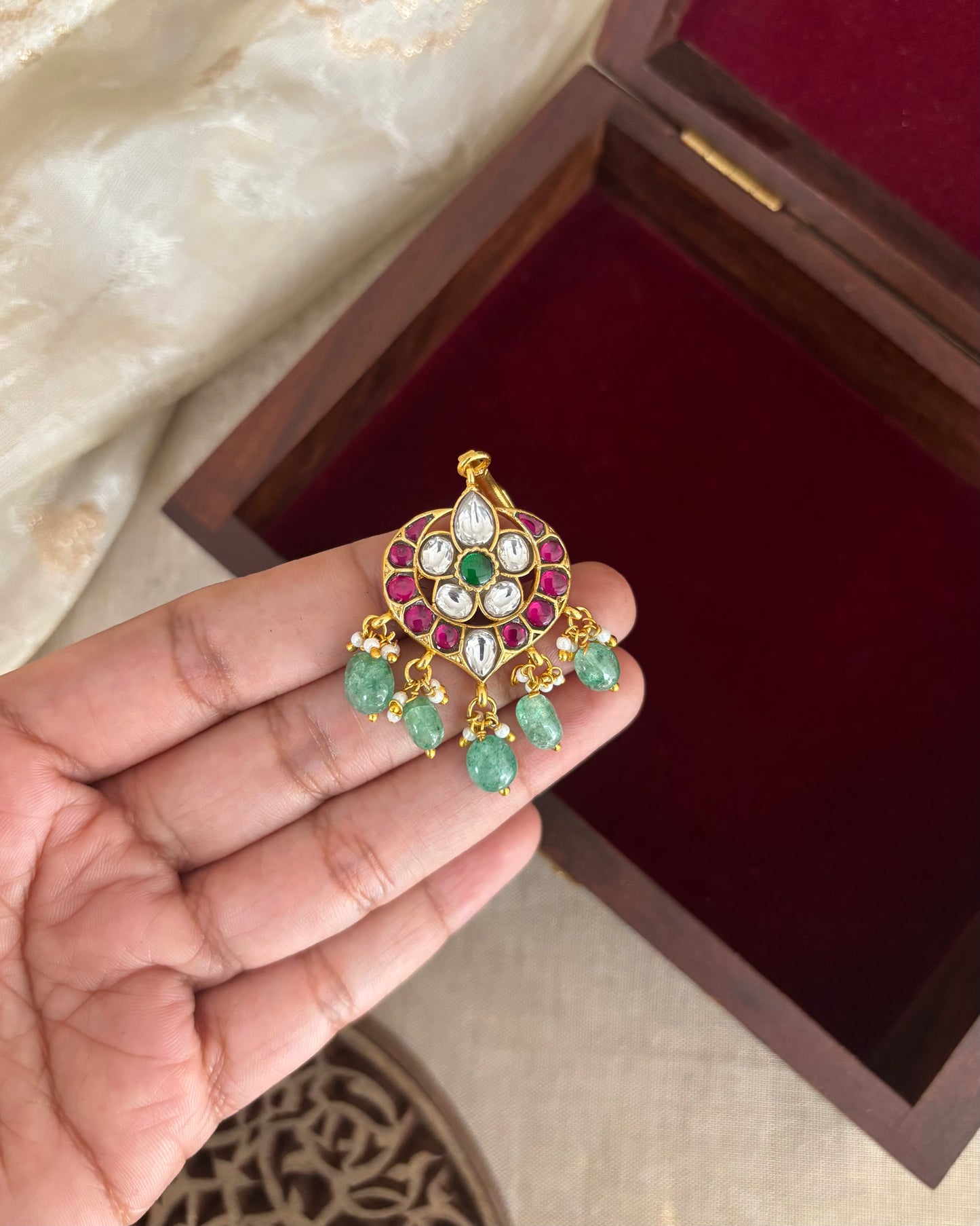 Floral Jadau Maang Tikka | MT192