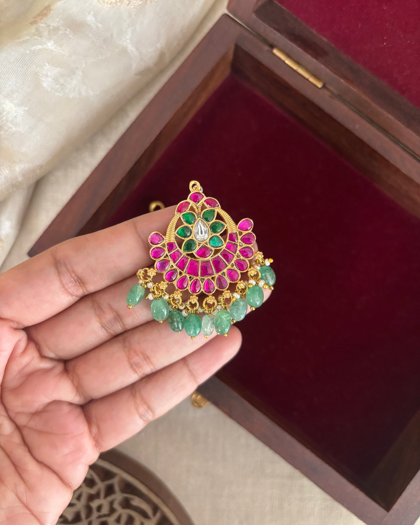 Floral Jadau Maang Tikka | MT195
