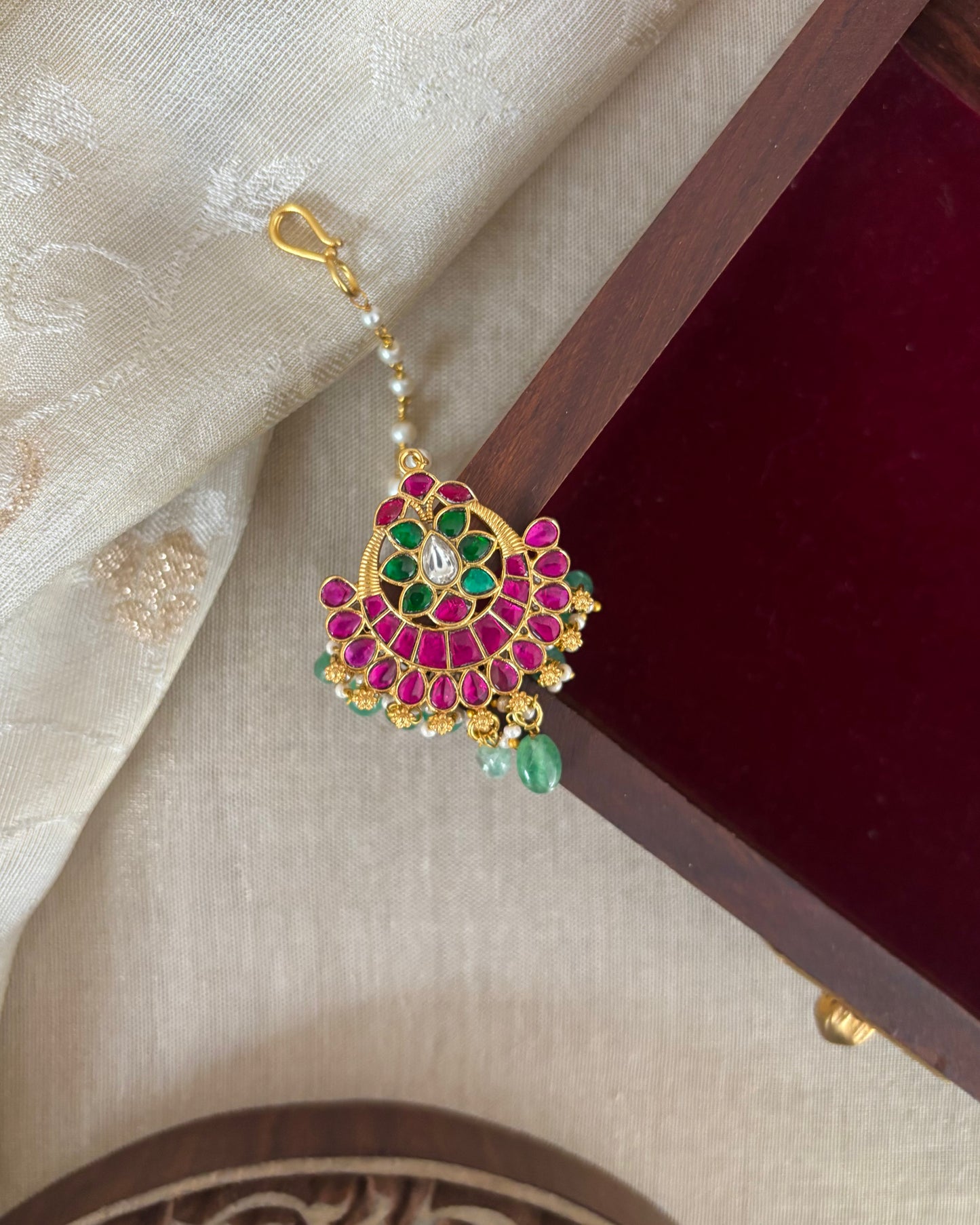 Floral Jadau Maang Tikka | MT195