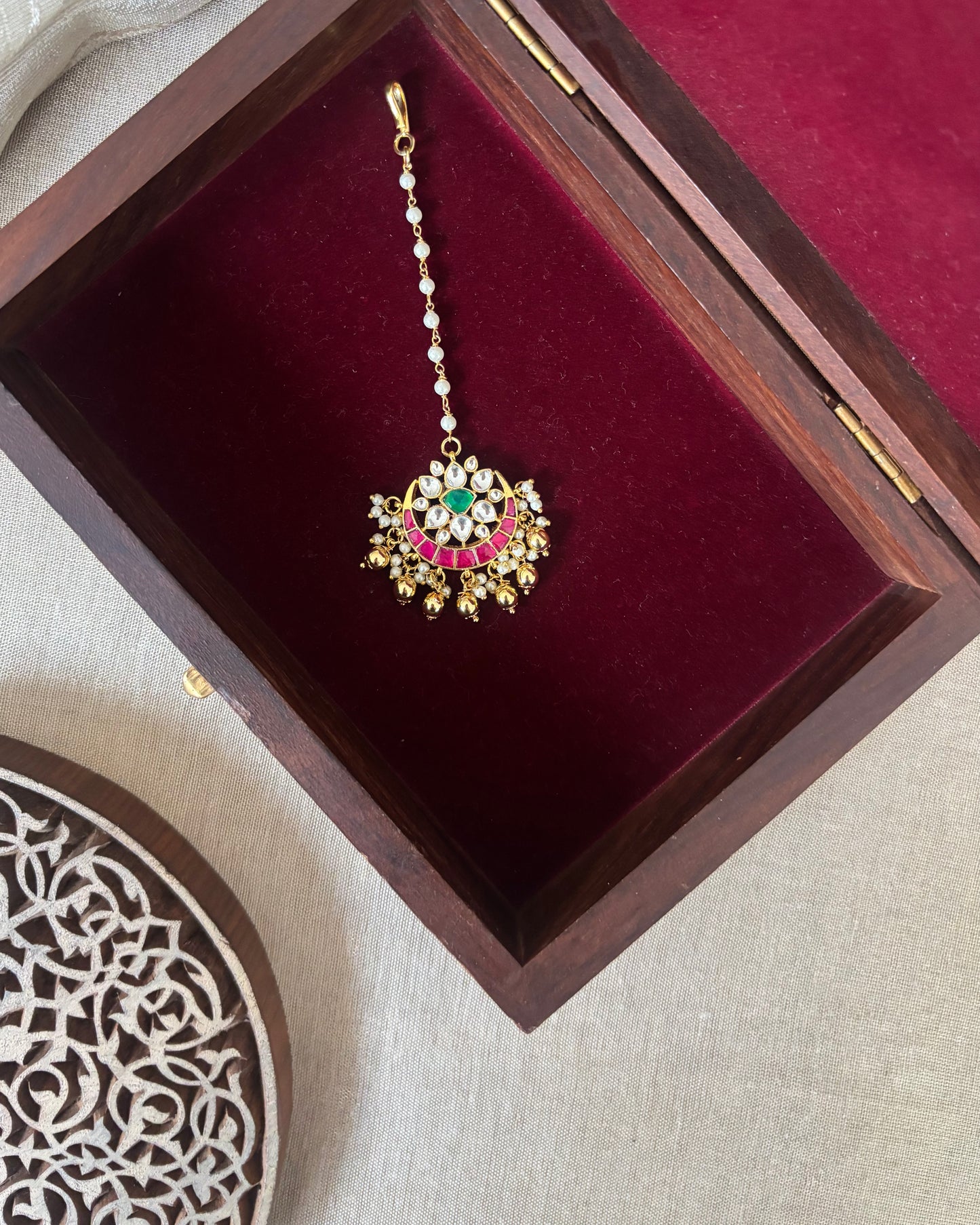 Floral Jadau Maang Tikka | MT272