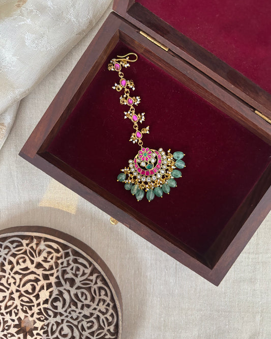 Floral Jadau Maang Tikka | MT196