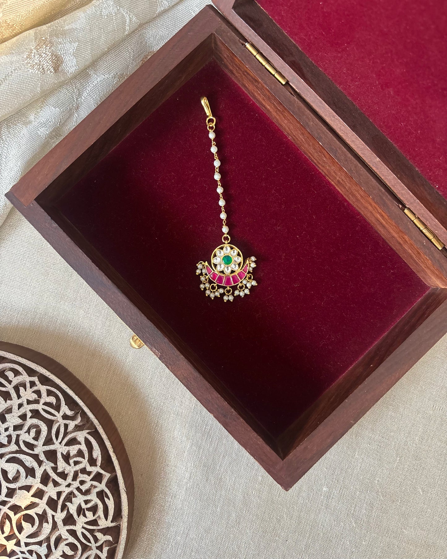 Floral Jadau Maang Tikka | Multi Colour | MT279