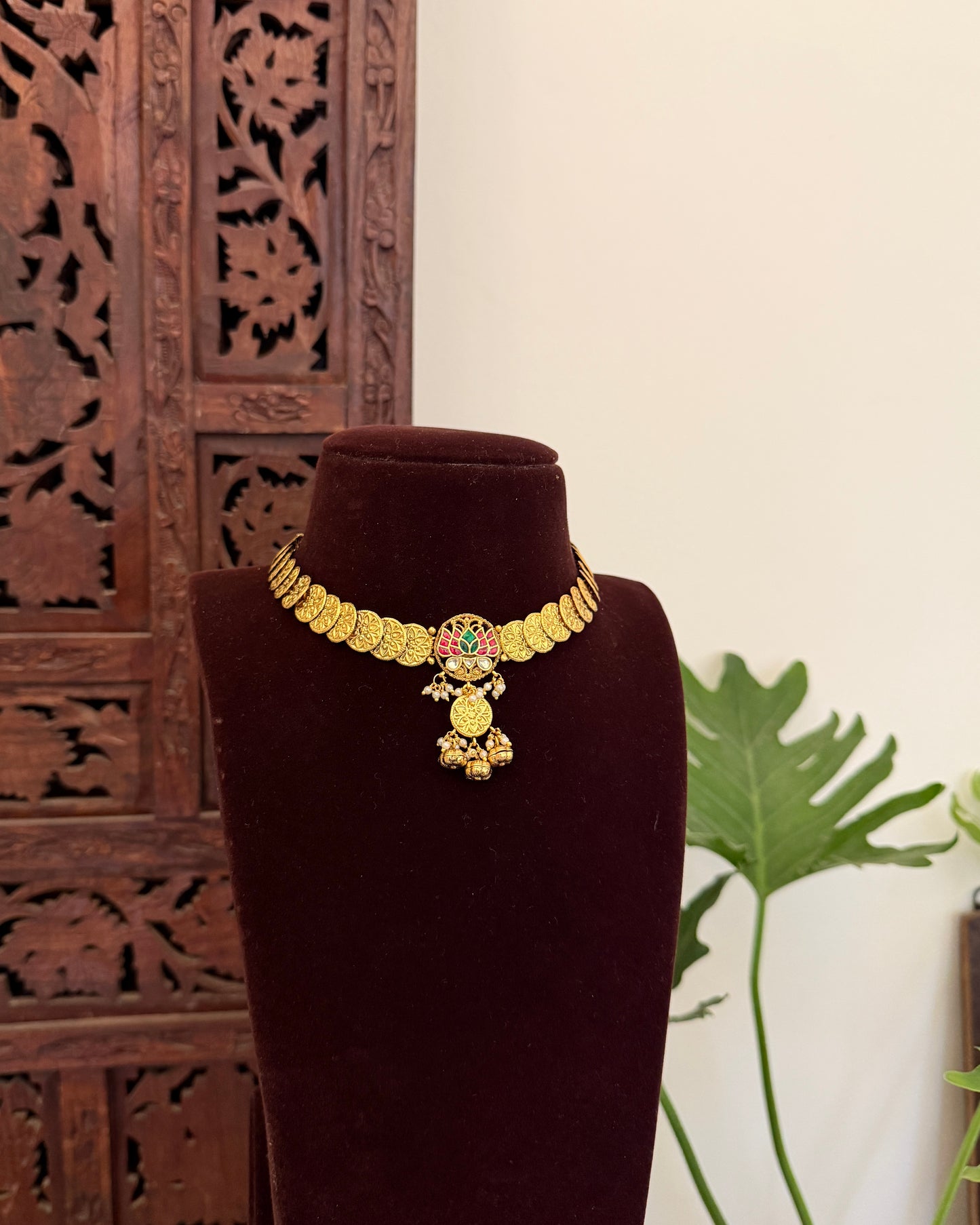 Jadau Kundan Statement Necklace with  Earrings | NC694