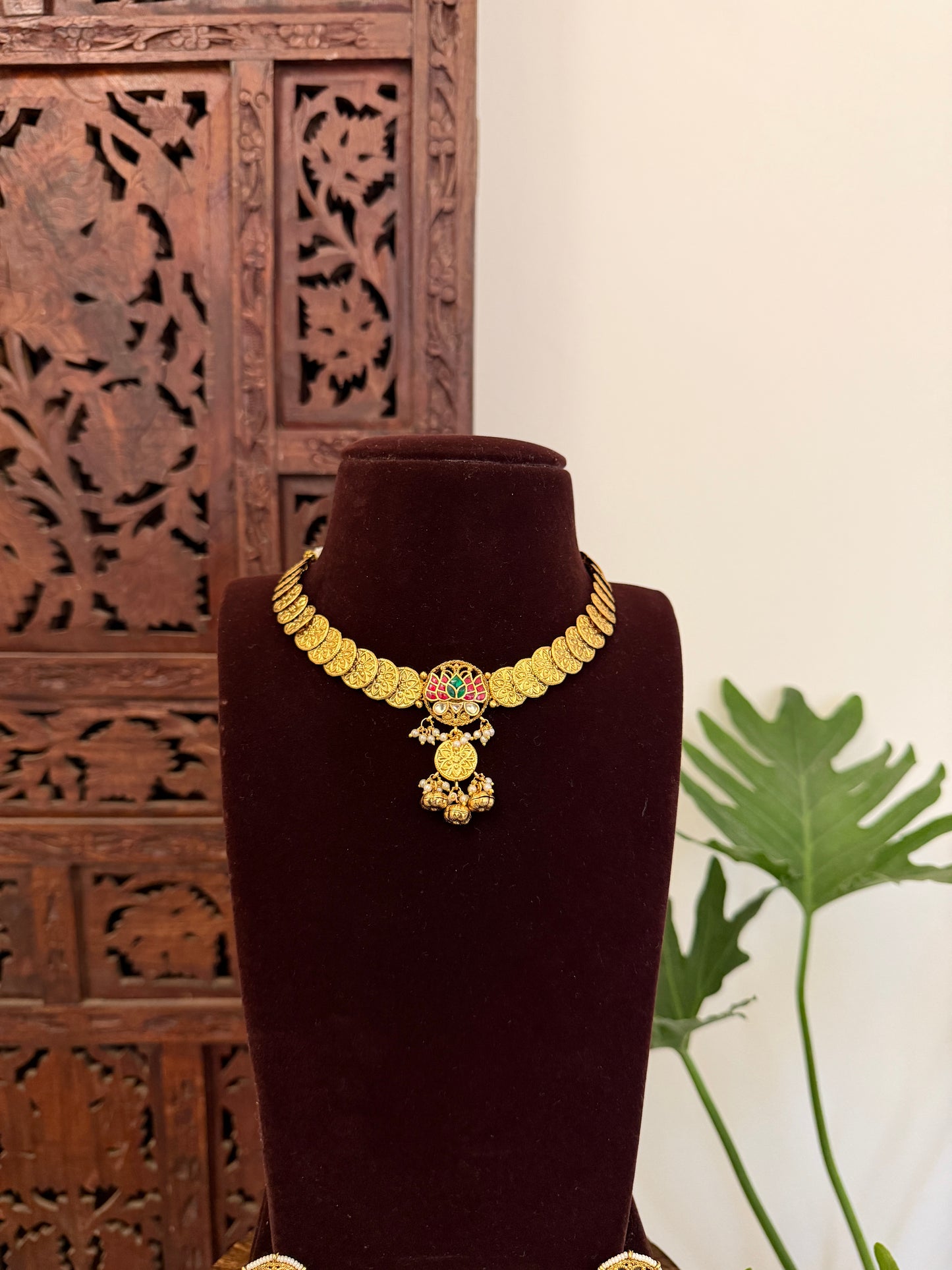 Jadau Kundan Statement Necklace with  Earrings | NC694
