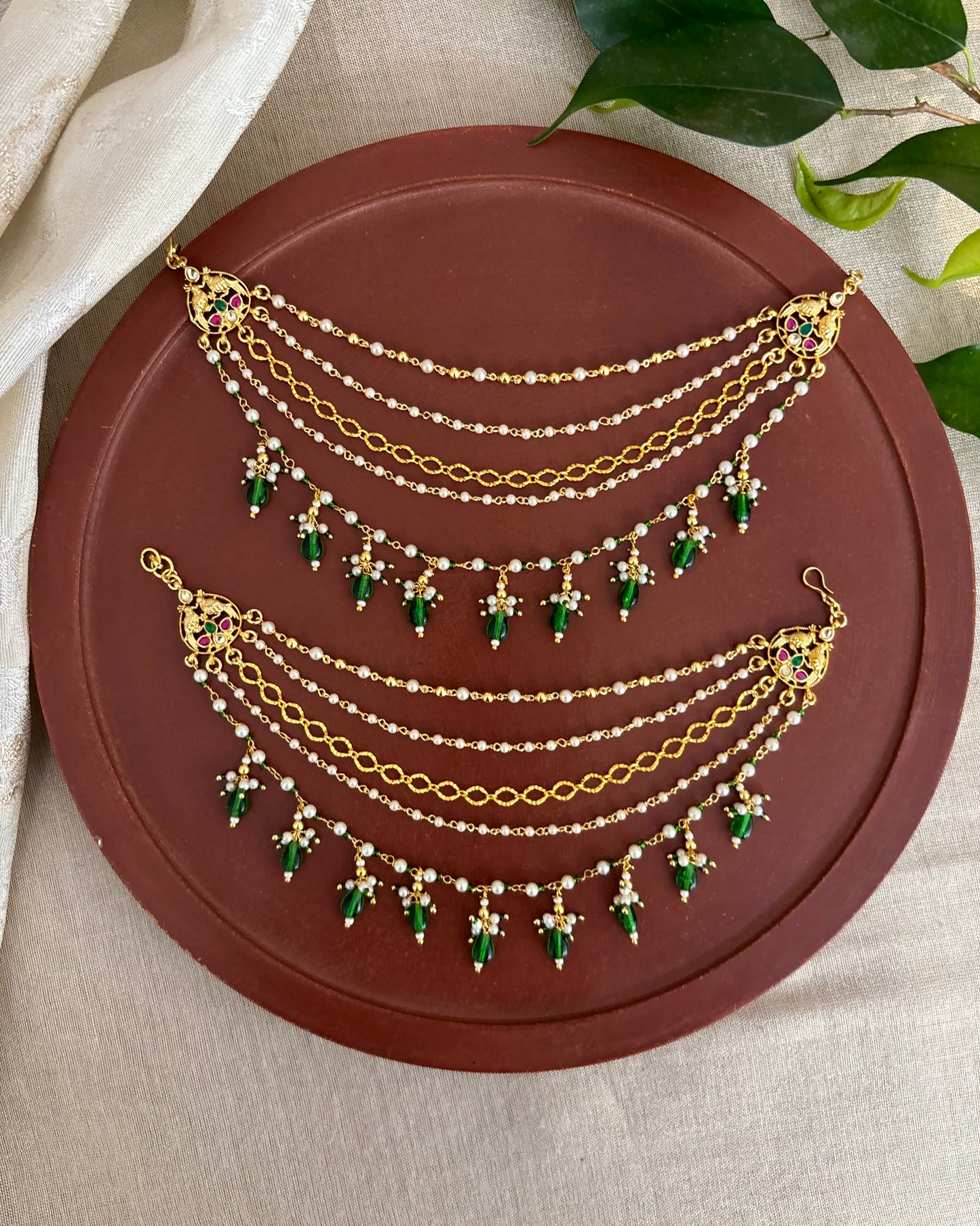 Statement Kundan Ear Chain  | EC155